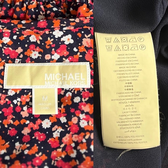 Michael‎ Kors Dress Womens Medium Floral Sleeveless Tiered A-Line Summer Casual - Picture 9 of 9